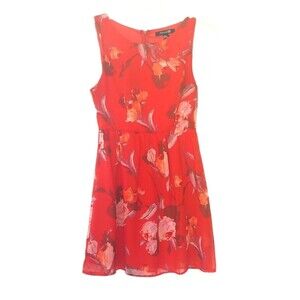 Forever 21 Red Floral Mini Dress Size Medium